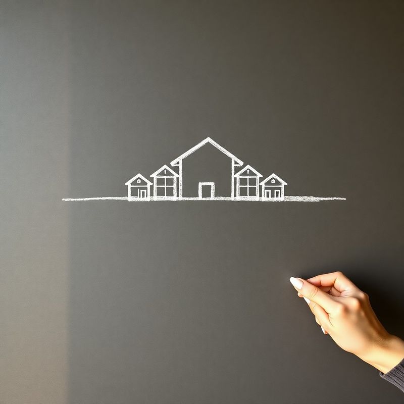 Diagramă abstractă a unei structuri de holding desenată pe fundal de ardezie